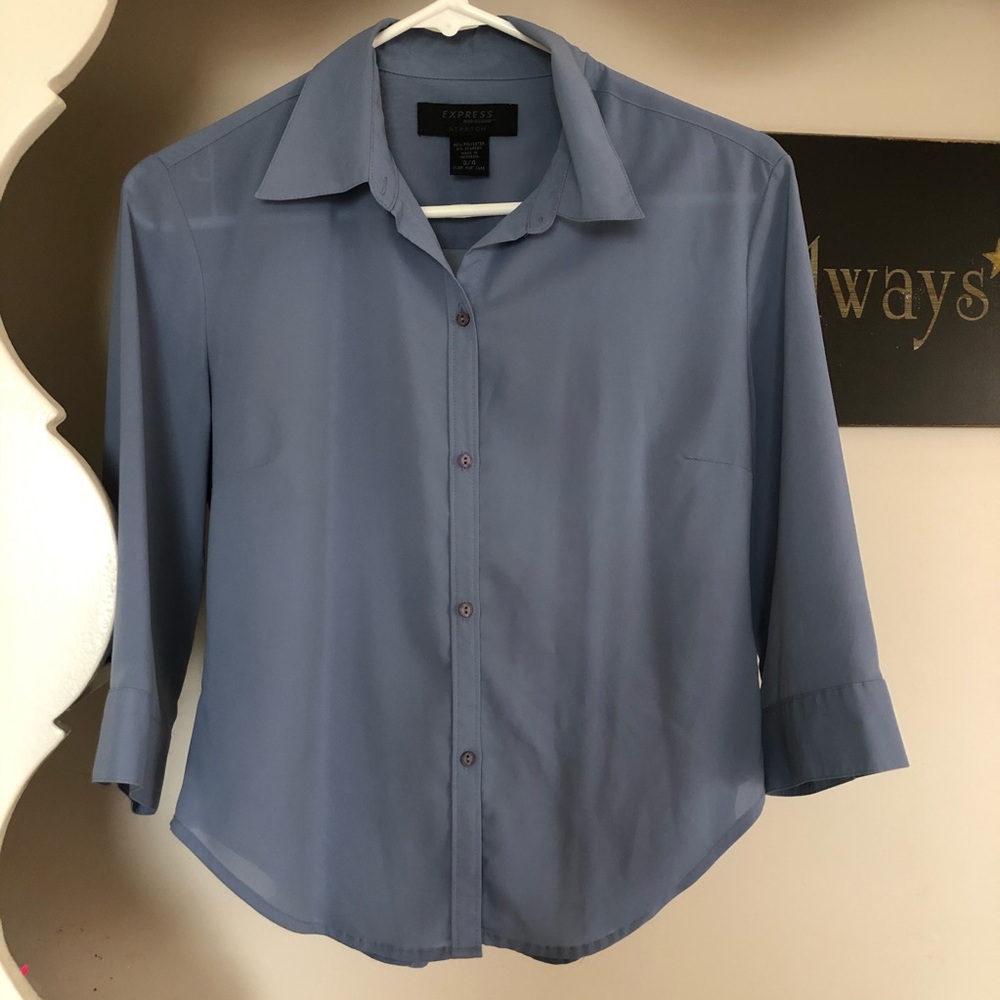 🔴 Express Sheer Button Front Blouse